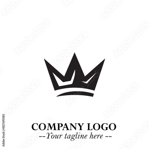 Elegant Black Crown Logo Symbol on a Clean White Background for Premium Branding Design
