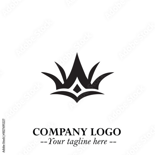 Elegant Black Crown Logo Symbol on a Clean White Background for Premium Branding Design
