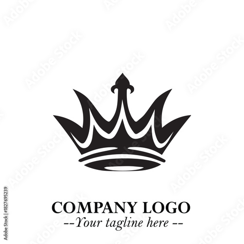 Elegant Black Crown Logo Symbol on a Clean White Background for Premium Branding Design