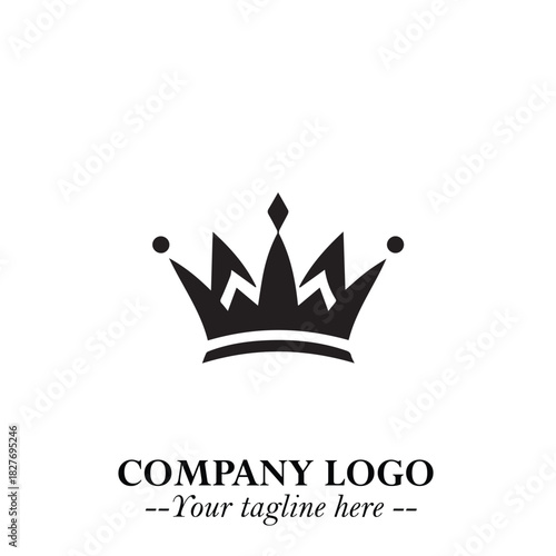 Elegant Black Crown Logo Symbol on a Clean White Background for Premium Branding Design