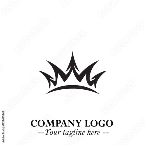 Elegant Black Crown Logo Symbol on a Clean White Background for Premium Branding Design