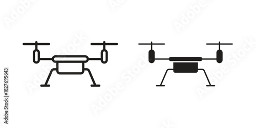 Drone icons Concepts. black solid and line stroke designs for web and app use