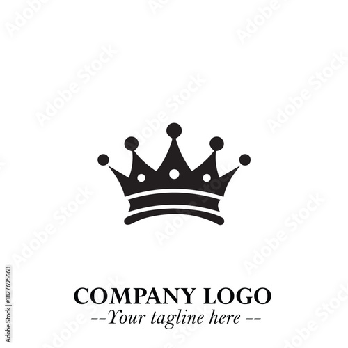 Elegant Black Crown Logo Symbol on a Clean White Background for Premium Branding Design