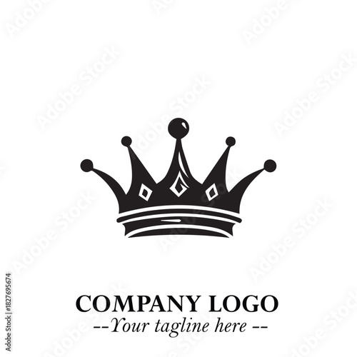 Elegant Black Crown Logo Symbol on a Clean White Background for Premium Branding Design