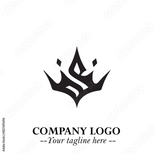 Elegant Black Crown Logo Symbol on a Clean White Background for Premium Branding Design