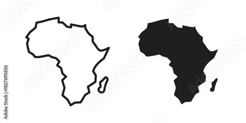 Earth africa icons Concepts. black solid and line stroke designs for web and app use