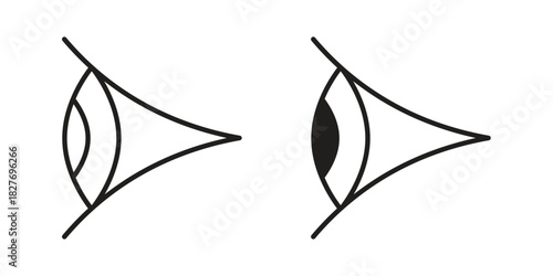 Eye side icons Concepts. black solid and line stroke designs for web and app use