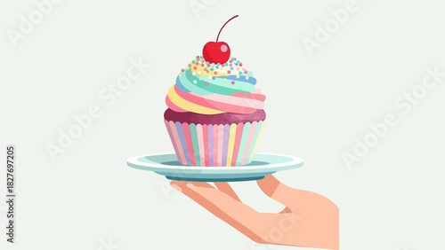 cupcake with ice cream