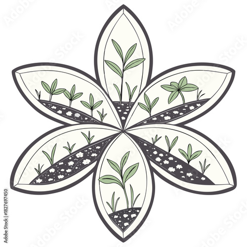 Galactic Flower Base. Perfect for: Space fantasy art, futuristic living concept, sci-fi vector design