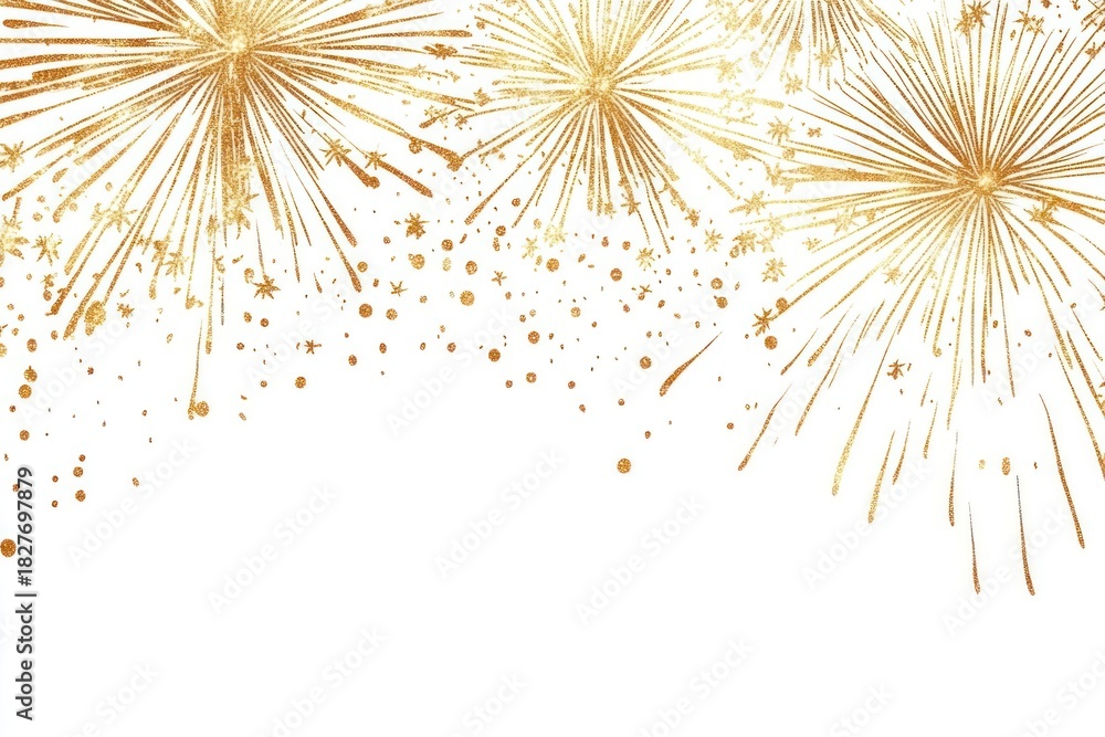 Obraz premium Fireworks illustration background gold.