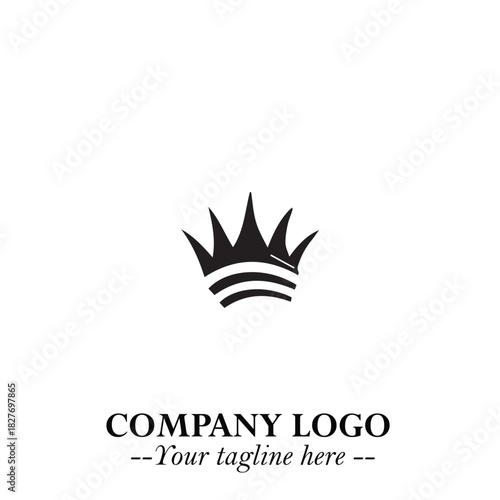 Elegant Black Crown Logo Symbol on a Clean White Background for Premium Branding Design