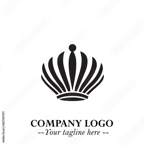 Elegant Black Crown Logo Symbol on a Clean White Background for Premium Branding Design