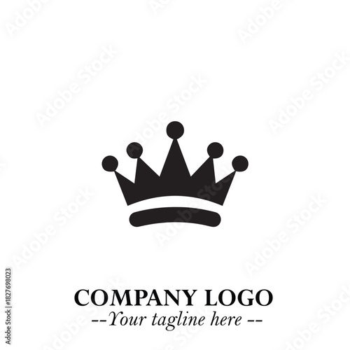 Elegant Black Crown Logo Symbol on a Clean White Background for Premium Branding Design