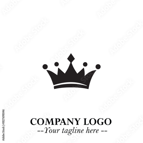 Elegant Black Crown Logo Symbol on a Clean White Background for Premium Branding Design