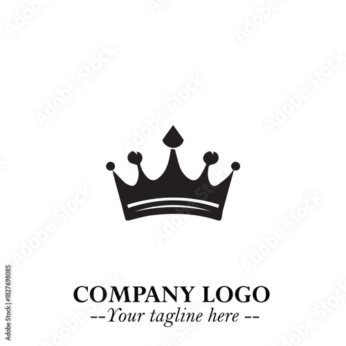 Elegant Black Crown Logo Symbol on a Clean White Background for Premium Branding Design