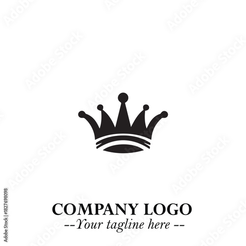 Elegant Black Crown Logo Symbol on a Clean White Background for Premium Branding Design