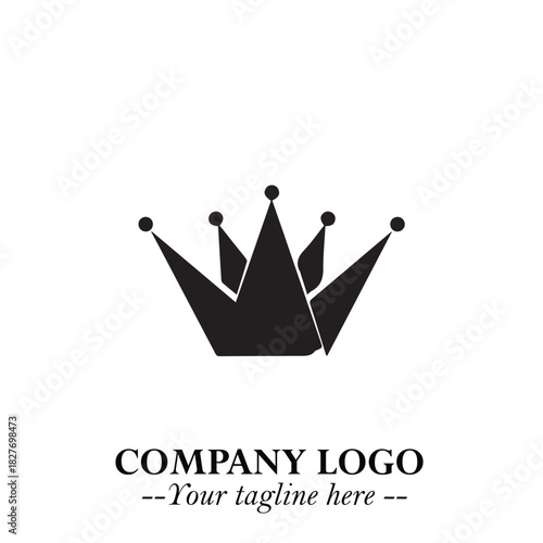 Elegant Black Crown Logo Symbol on a Clean White Background for Premium Branding Design