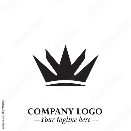 Elegant Black Crown Logo Symbol on a Clean White Background for Premium Branding Design