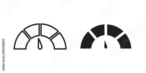 Gauge icons Concepts. black solid and line stroke designs for web and app use