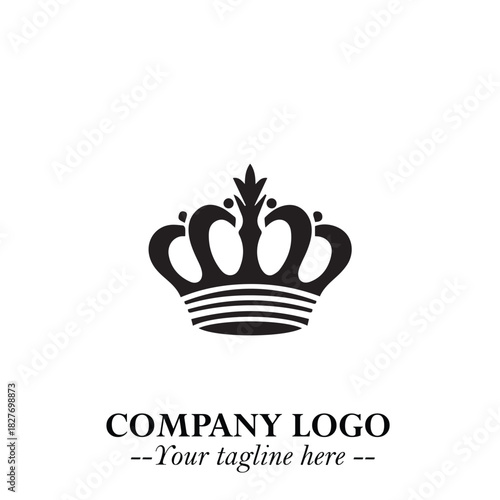Elegant Black Crown Logo Symbol on a Clean White Background for Premium Branding Design