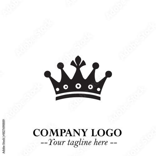 Elegant Black Crown Logo Symbol on a Clean White Background for Premium Branding Design