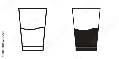 Half Glass icons Concepts. black solid and line stroke designs for web and app use