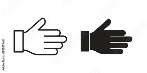 Hand icons Concepts. black solid and line stroke designs for web and app use
