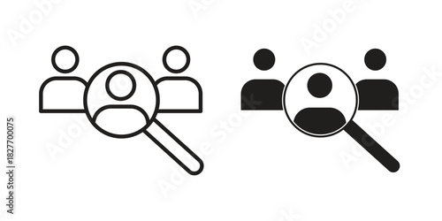Hiring icons Concepts. black solid and line stroke designs for web and app use