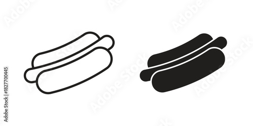 Hotdog icons Concepts. black solid and line stroke designs for web and app use