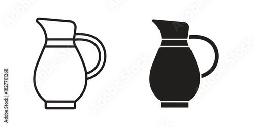 Jug icons Concepts. black solid and line stroke designs for web and app use