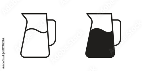 Jug icons Concepts. black solid and line stroke designs for web and app use