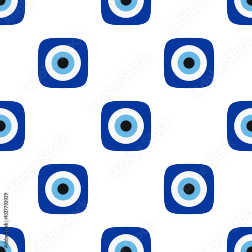 Squircle Evil Eye Alternating Seamless Pattern