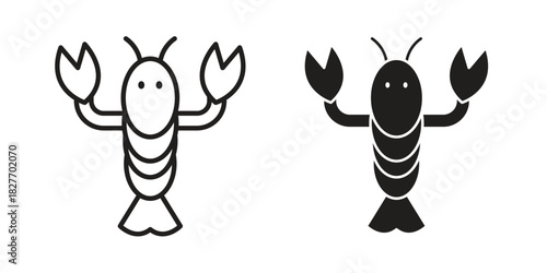 Lobster icons Concepts. black solid and line stroke designs for web and app use