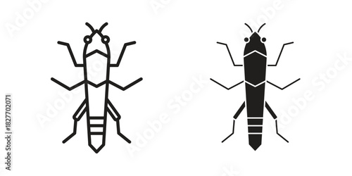 Locust icons Concepts. black solid and line stroke designs for web and app use