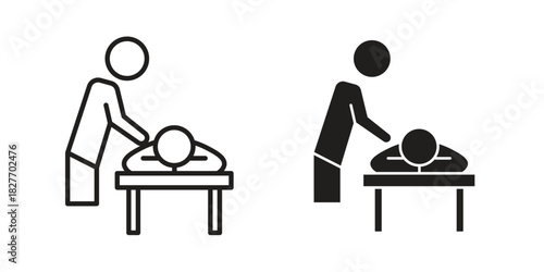 Massage icons Concepts. black solid and line stroke designs for web and app use