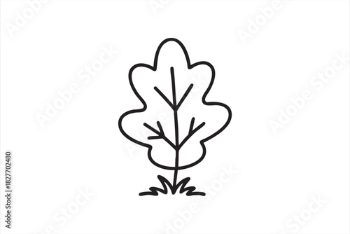Tree outline icon for environmental graphics and eco branding