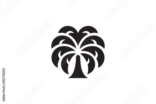 Tropical tree symbol for island vacation materials