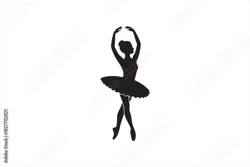 Ballerina silhouette in elegant ballet pose for dance visuals