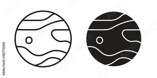 Mercury icons Concepts. black solid and line stroke designs for web and app use