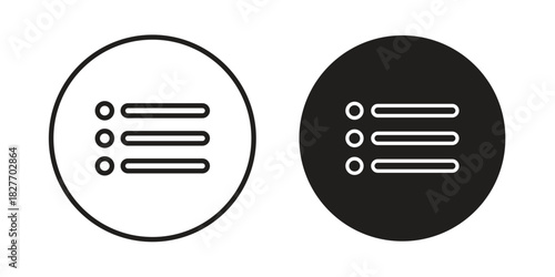 Menu list button icons Concepts. black solid and line stroke designs for web and app use