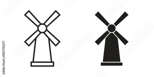 Mill sign icons Concepts. black solid and line stroke designs for web and app use