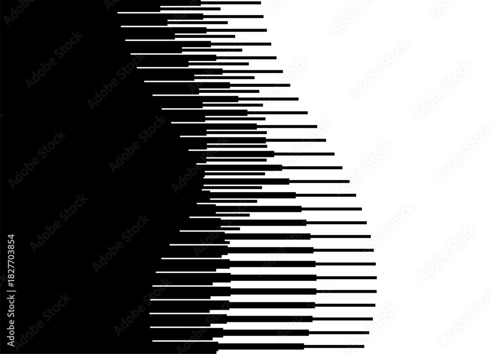 Naklejka premium Transition from black to white with striped waves. Vector pattern. Ribbons and lines. Vector background for covers, advertising, packaging