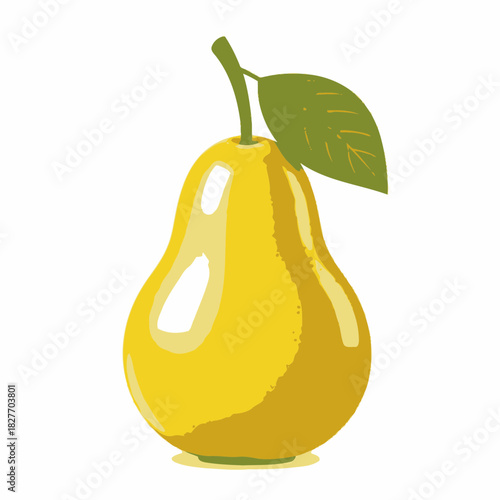 Pear Fruit Vector Illustration | Fresh Green Pear Icon Design