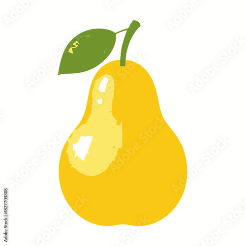 Pear Fruit Vector Illustration | Fresh Green Pear Icon Design