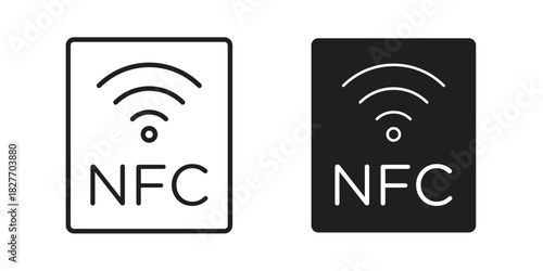 NFC icons Concepts. black solid and line stroke designs for web and app use