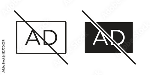 No audio description icons Concepts. black solid and line stroke designs for web and app use