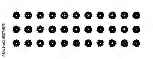 Minimalist vector recycling icon set of 4 green circul