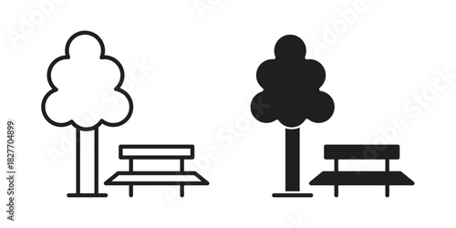 park icons Concepts. black solid and line stroke designs for web and app use