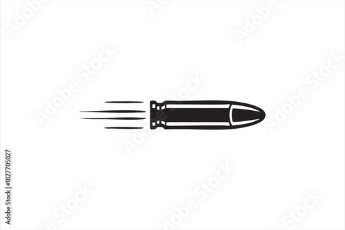 Bullet silhouette icon showing fast projectile motion for tactical graphics