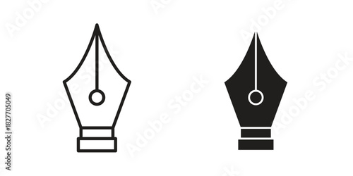 Pen nib icons Concepts. black solid and line stroke designs for web and app use